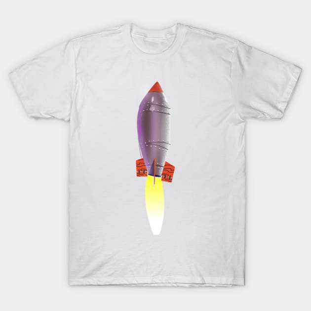 Space Rocket T-Shirt by nickemporium1